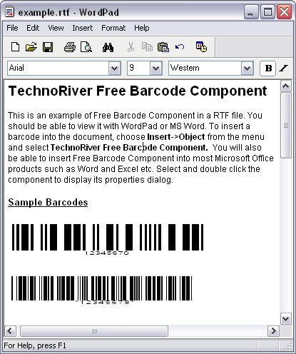 free barcode image. TechnoRiver Free Barcode