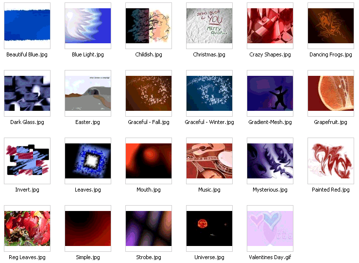 The other desktop backgrounds are an abstract variety for every other day 