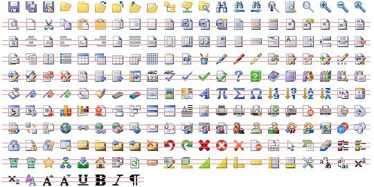 16x16 Office Toolbar Icons