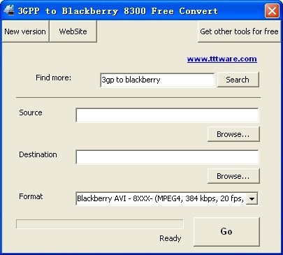 3GPP to Blackberry 8300 Free Convert