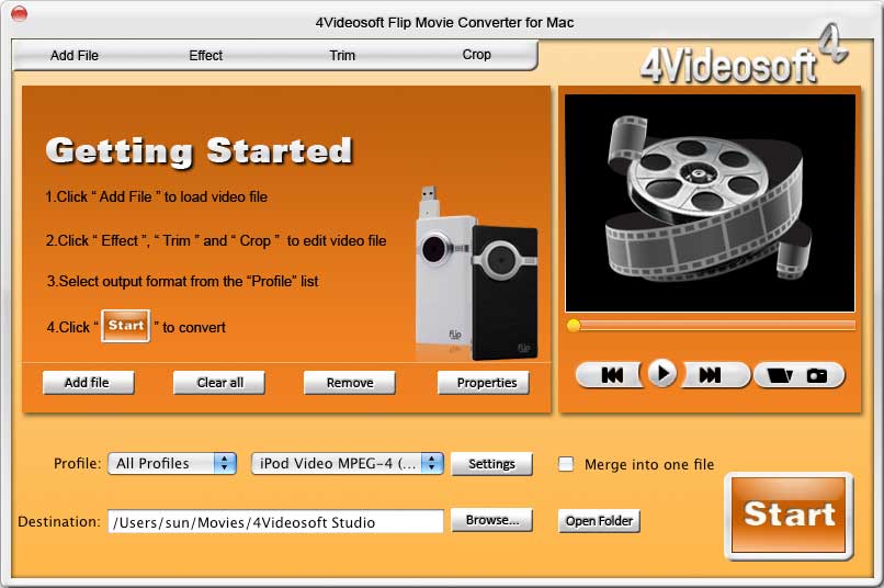4Videosoft Flip Movie Converter for Mac