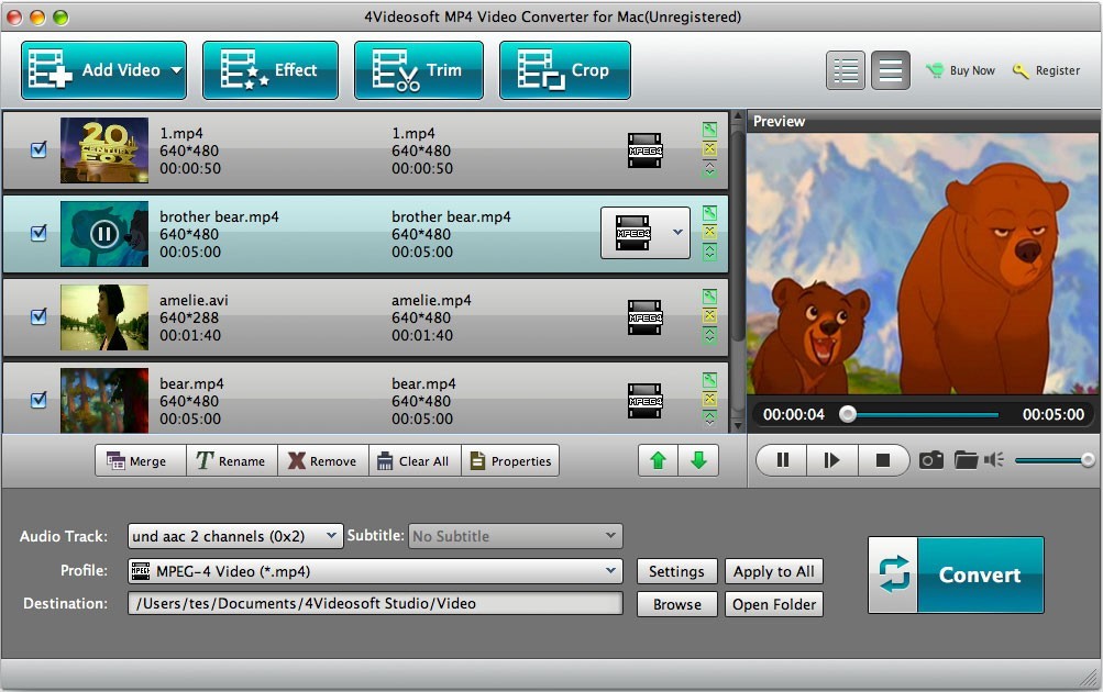 4Videosoft MP4 Video Converter for Mac