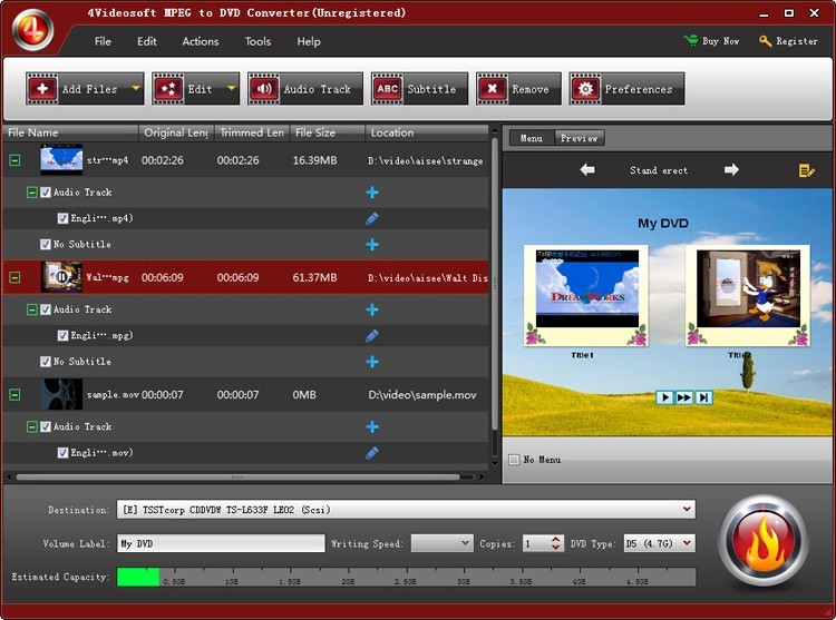 4Videosoft MPEG to DVD Converter