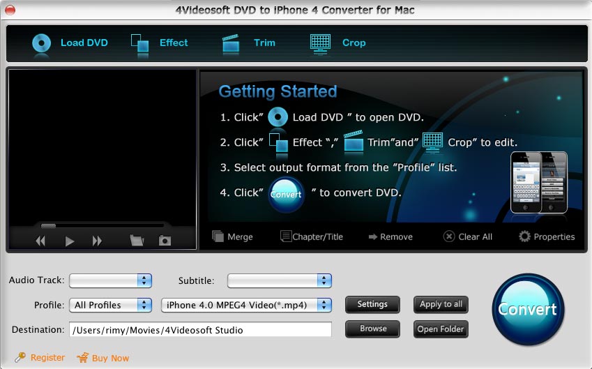 4Videosoft Mac DVD to iPhone 4 Converter