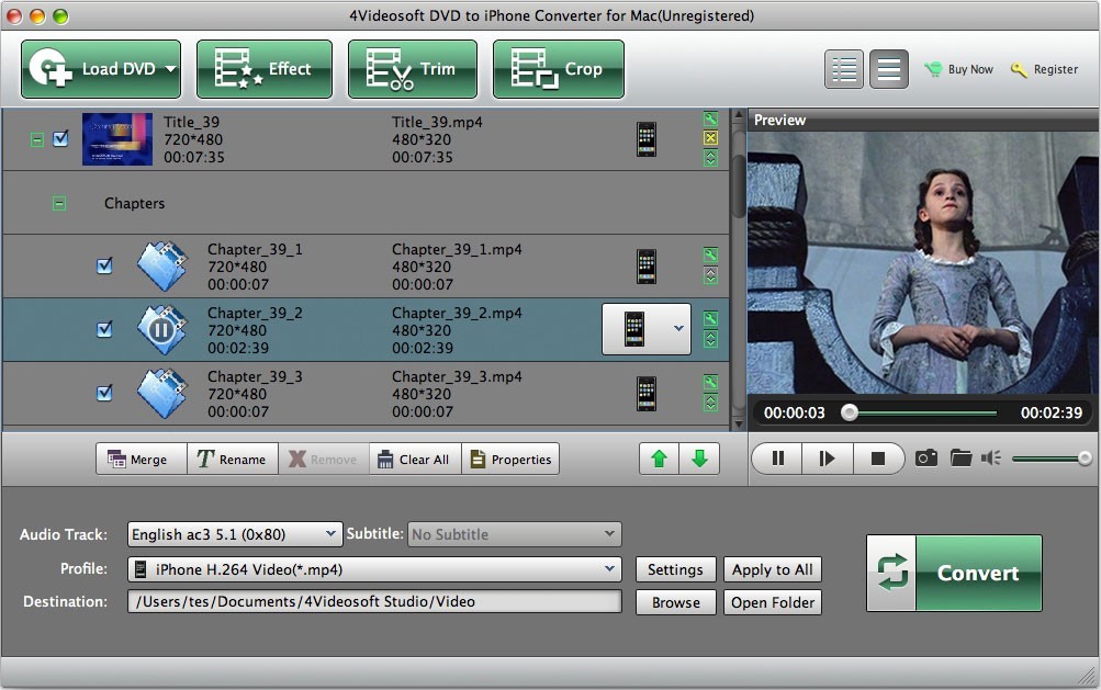 4Videosoft Mac DVD to iPhone Converter