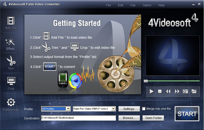 4Videosoft Palm Video Converter