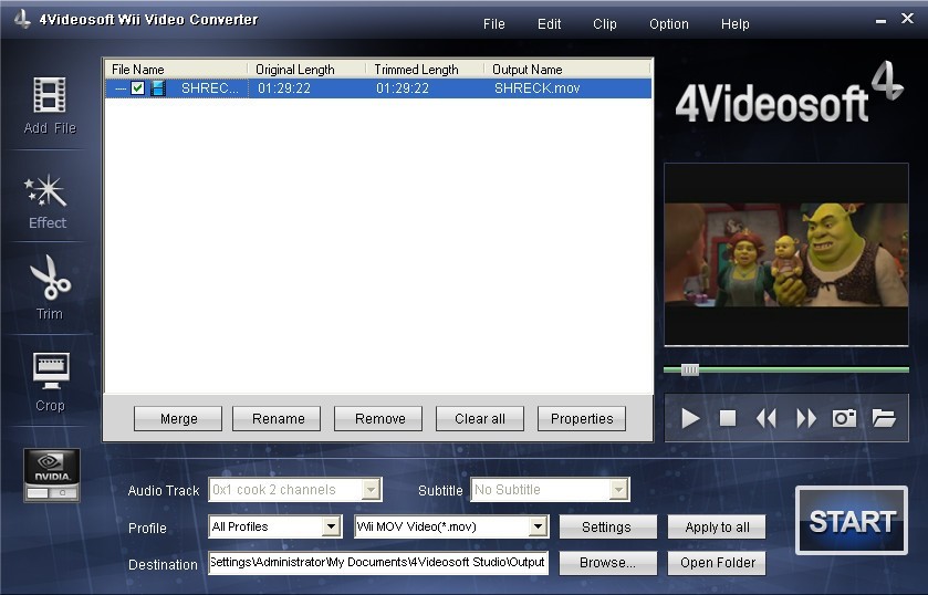 4Videosoft Wii Video Converter
