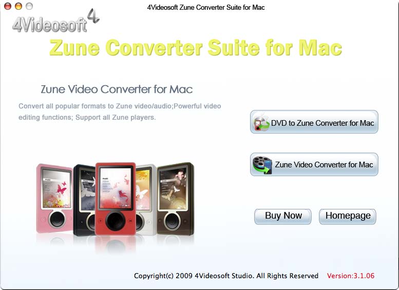 4Videosoft Zune Converter Suite for Mac