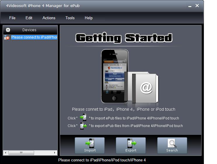4Videosoft iPhone 4 Manager for ePub