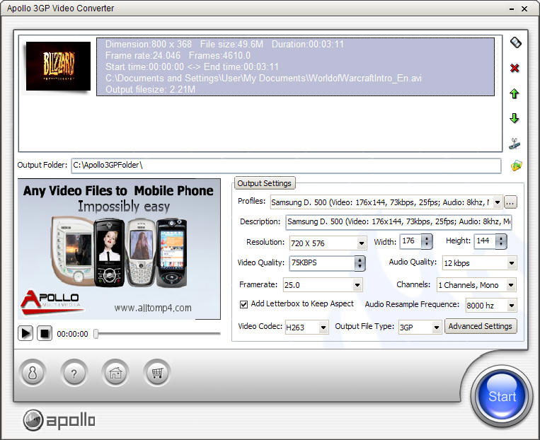 Apollo 3GP Video Converter
