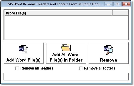MS Word Remove Headers and Footers From Multiple Documents Software