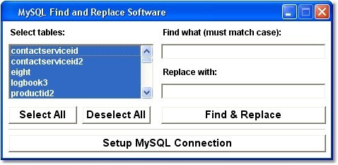 MySQL Find and Replace Software