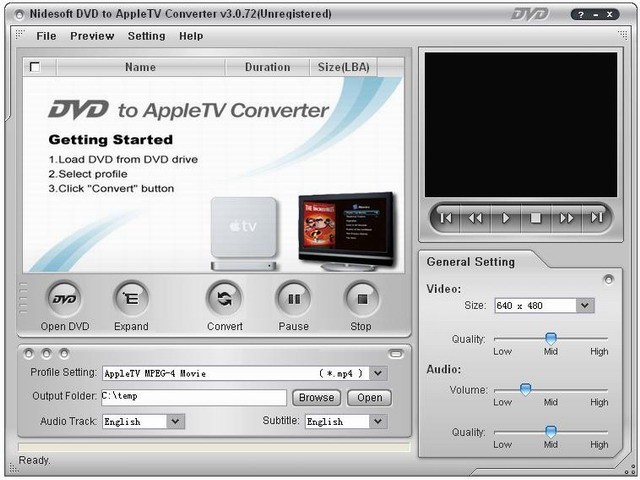 Nidesoft DVD to Apple TV Converter