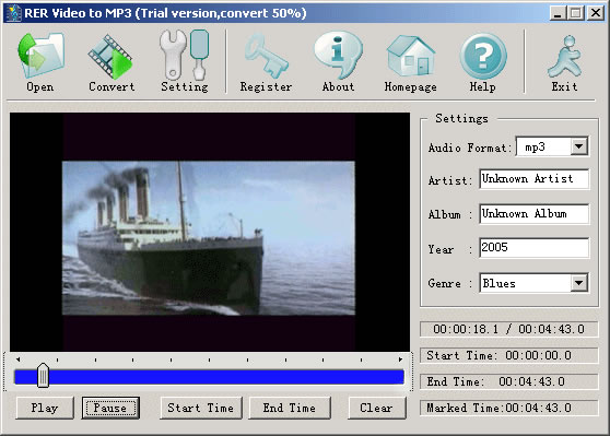 RER  AVI/MPEG/DVD/WMV/RM to MP3/WAV Conv