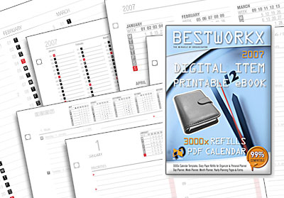 2007 Executive Calendar Refill Templates