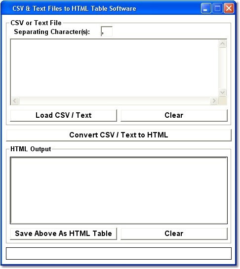 CSV & Text Files to HTML Tables Software