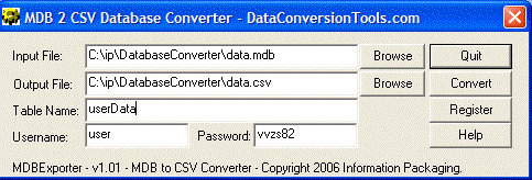 DataConversionTools.com MDB Exporter