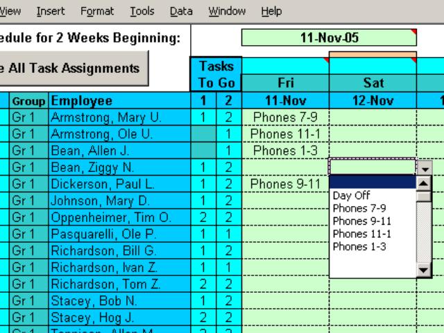Easy Task Schedules with Excel