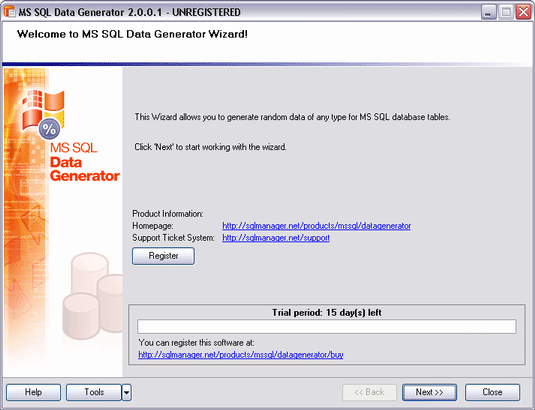 EMS Data Generator 2005 for SQL Server