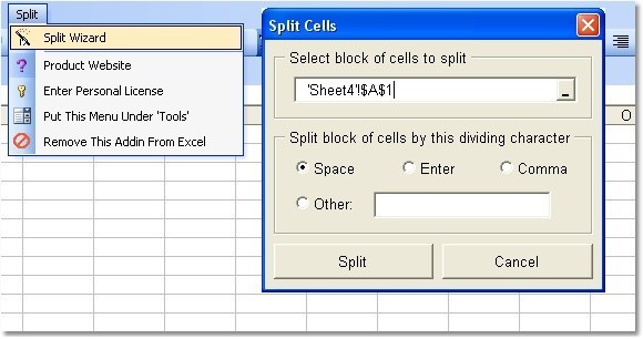Excel Split Names, Addresses & Other Data Into Multiple Cells Software