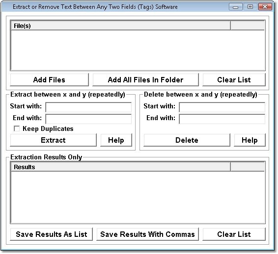 Extract or Remove Text Between Any Two Fields (Tags) Software