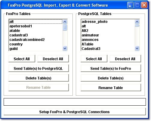 FoxPro PostgreSQL Import, Export & Convert Software
