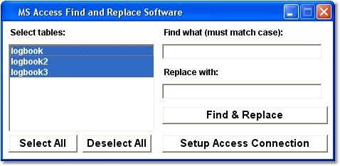 MS Access Find and Replace Software