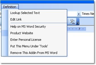 MS Word Definition Lookup Software