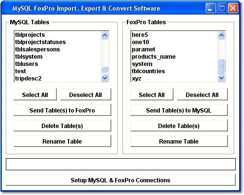 MySQL FoxPro Import, Export & Convert Software