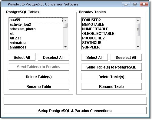 Paradox to PostgreSQL Conversion Software