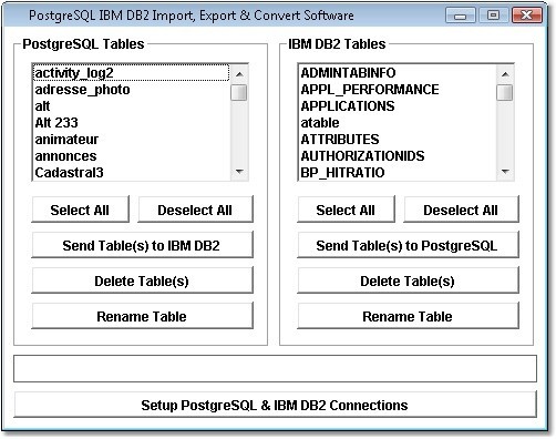 PostgreSQL IBM DB2 Import, Export & Convert Software