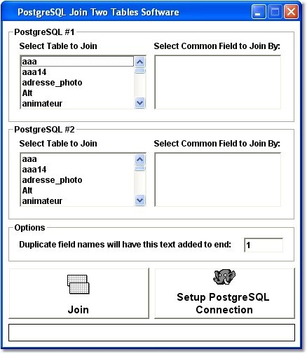 PostgreSQL Join Two Tables Software