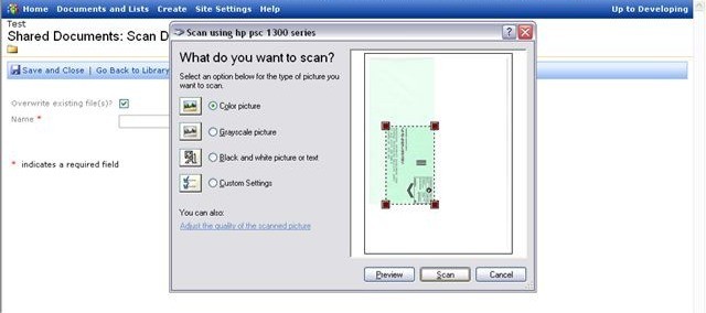 SharePoint Scanner Plug-in