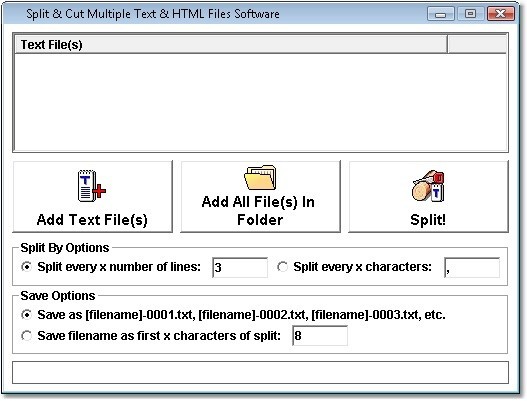 Split & Cut Multiple Text & HTML Files Software