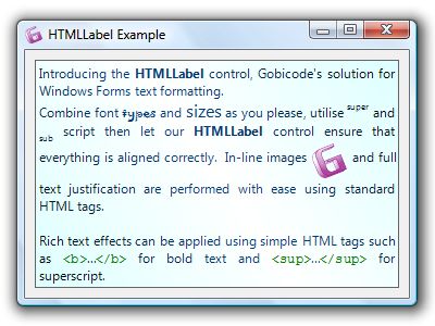HTMLLabel for Windows Forms