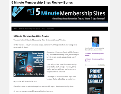 5 Minute Membership Sites Review Bonus
