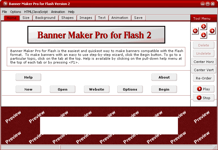 looking flash banner ads, flash intros, and swf files quickly with Banner M...