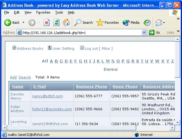 open source address book server