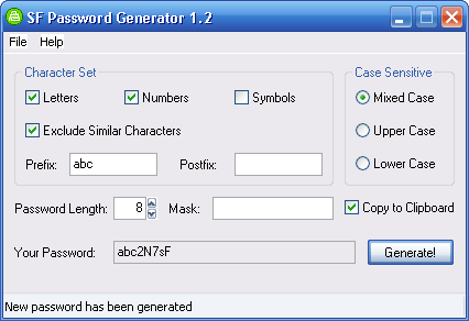 SF Password Generator
