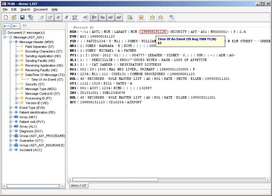 7Edit (HL7 browser/editor)