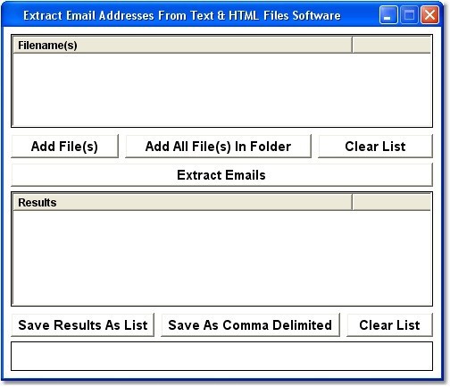Extract Email Addresses From Text & HTML Files Software