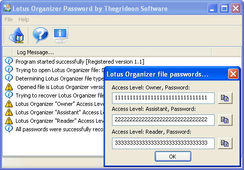 Lotus Organizer Password