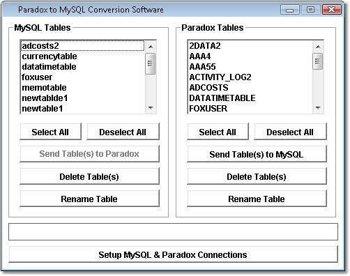 Paradox to MySQL Conversion Software
