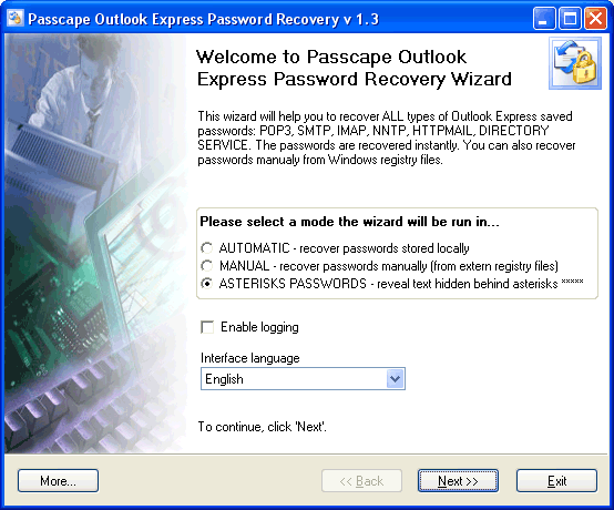 Passcape Outlook Express Password