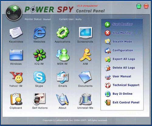 Power Spy Software 2007