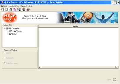 Quick Recovery for Windows FAT & NTFS - A Data Recovery Product