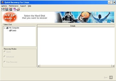 Quick Recovery for Linux (ReiserFS) - A Data Recovery Software