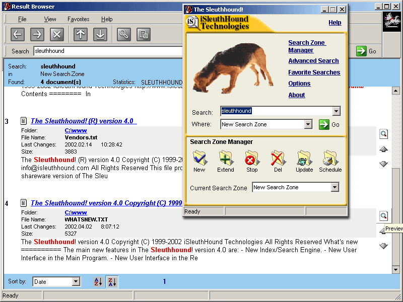 The Sleuthhound! Desktop Search