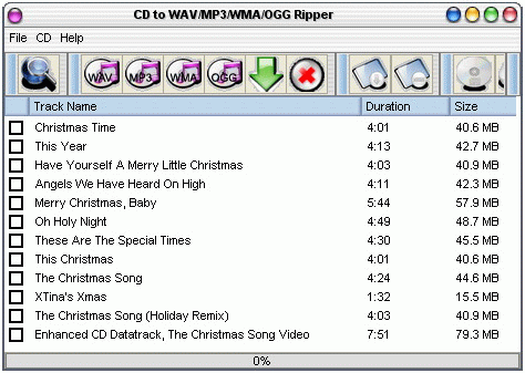 CD to WAV MP3 WMA OGG Ripper