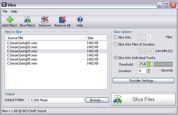 Slice Audio File Splitter